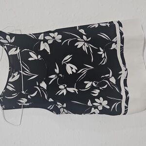 Flowy floral black and white top
